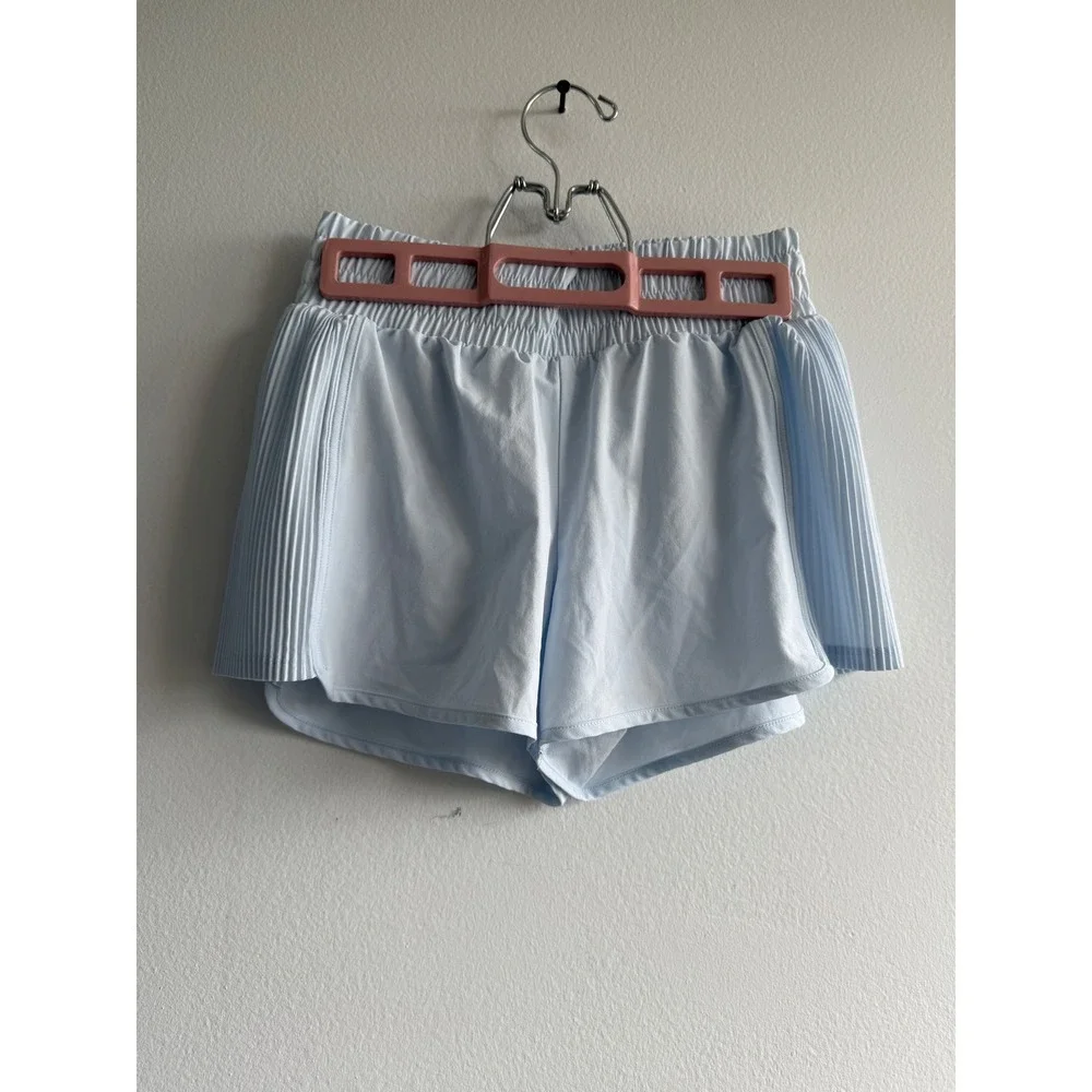 All in Motion Women Pleated Running Shorts 2 Pack Coral Pink‎ Light Blue L 10/12
